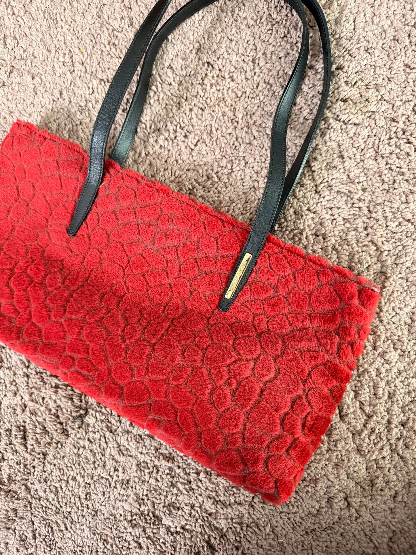 Borsa in pelle firmata Roberto Cavalli baguette grande