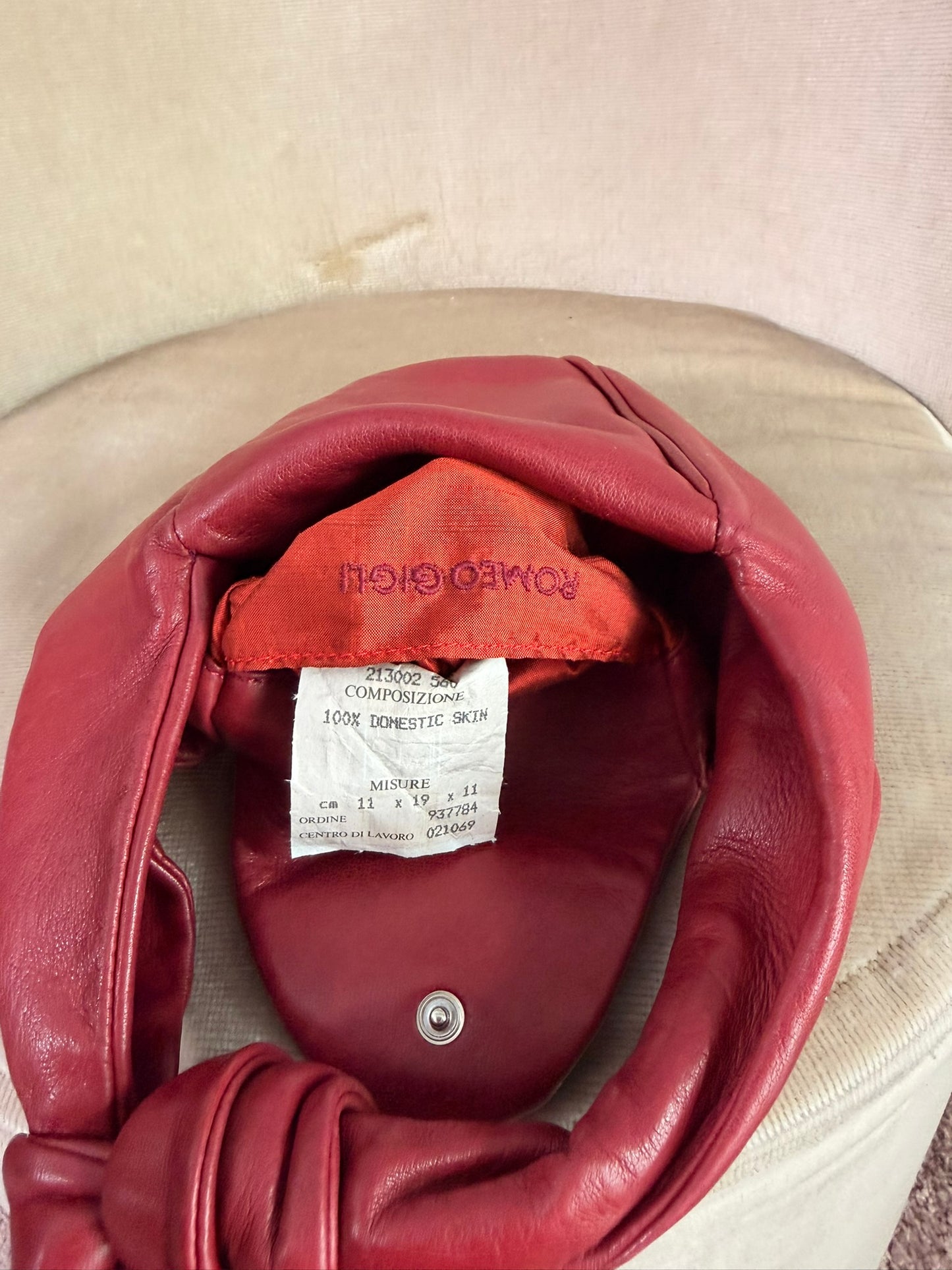 Borsa in nappa firmata Romeo Gigli fine anni 80