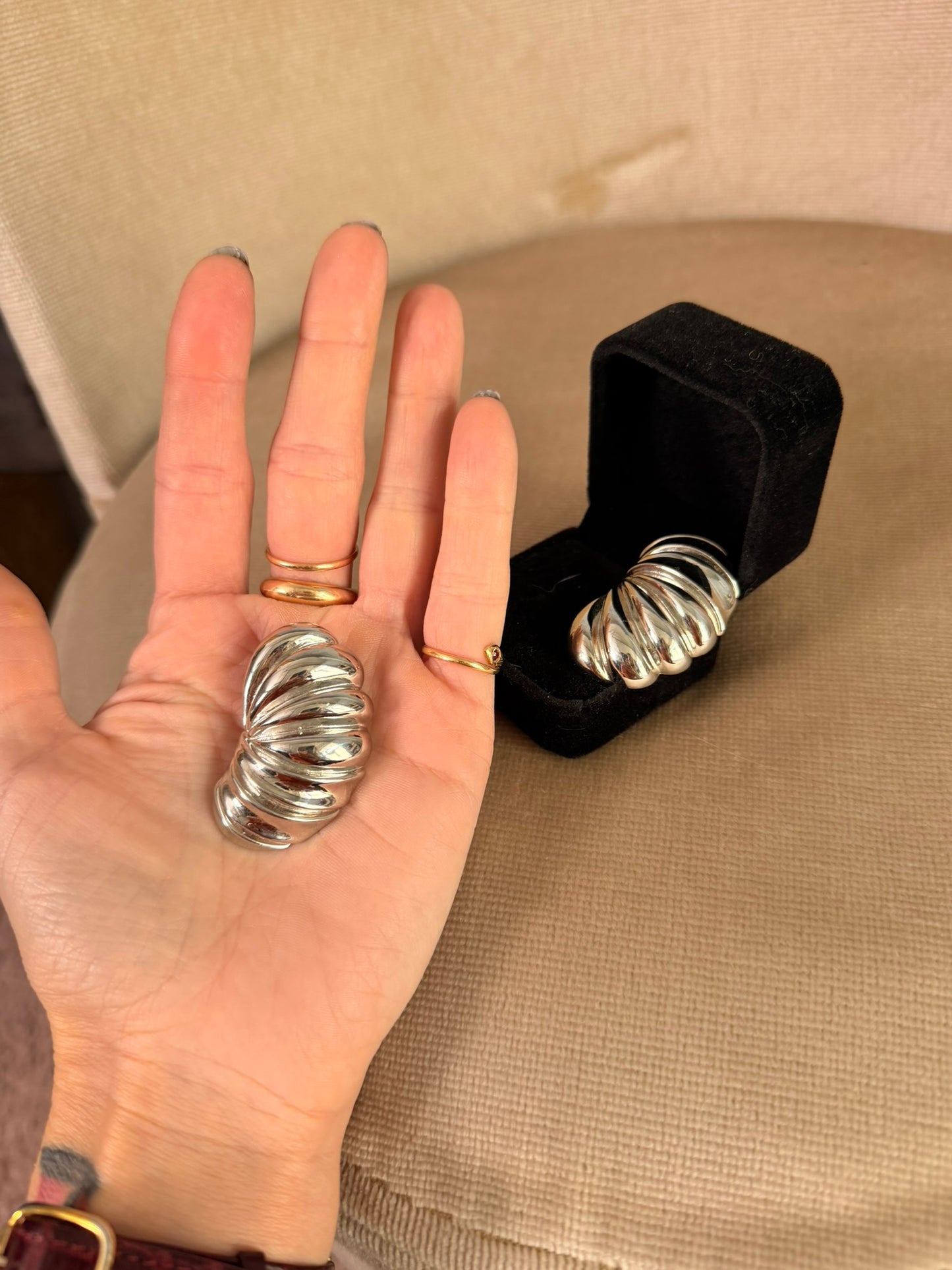 Orecchini a clip argentati