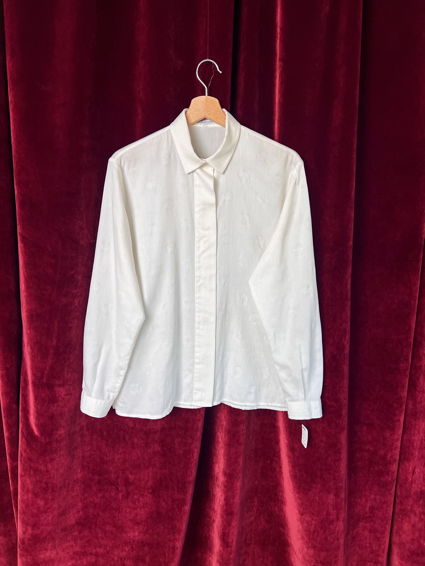 Camicia in cotone jacquard made in Italy bianca