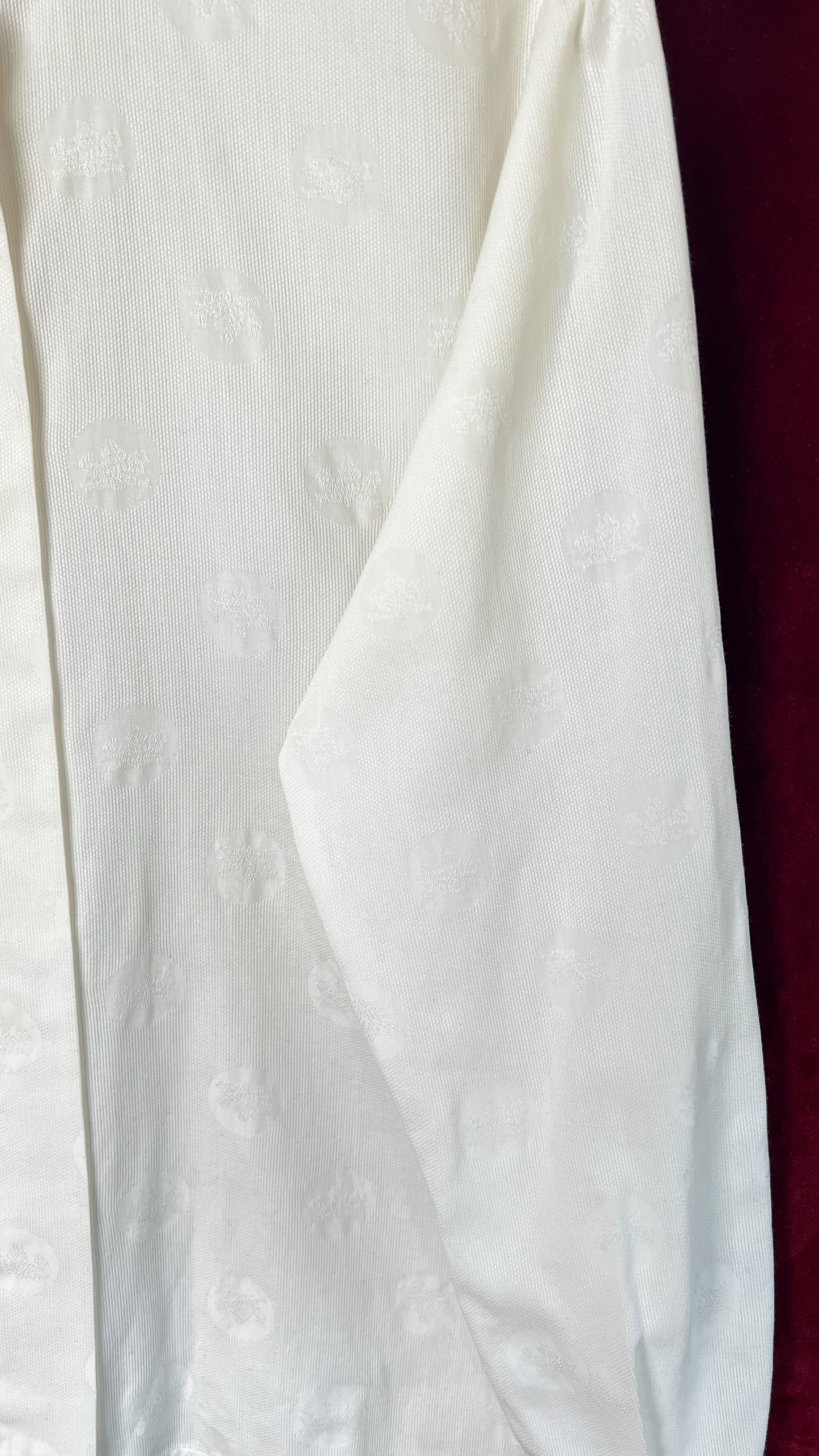 Camicia in cotone jacquard made in Italy bianca
