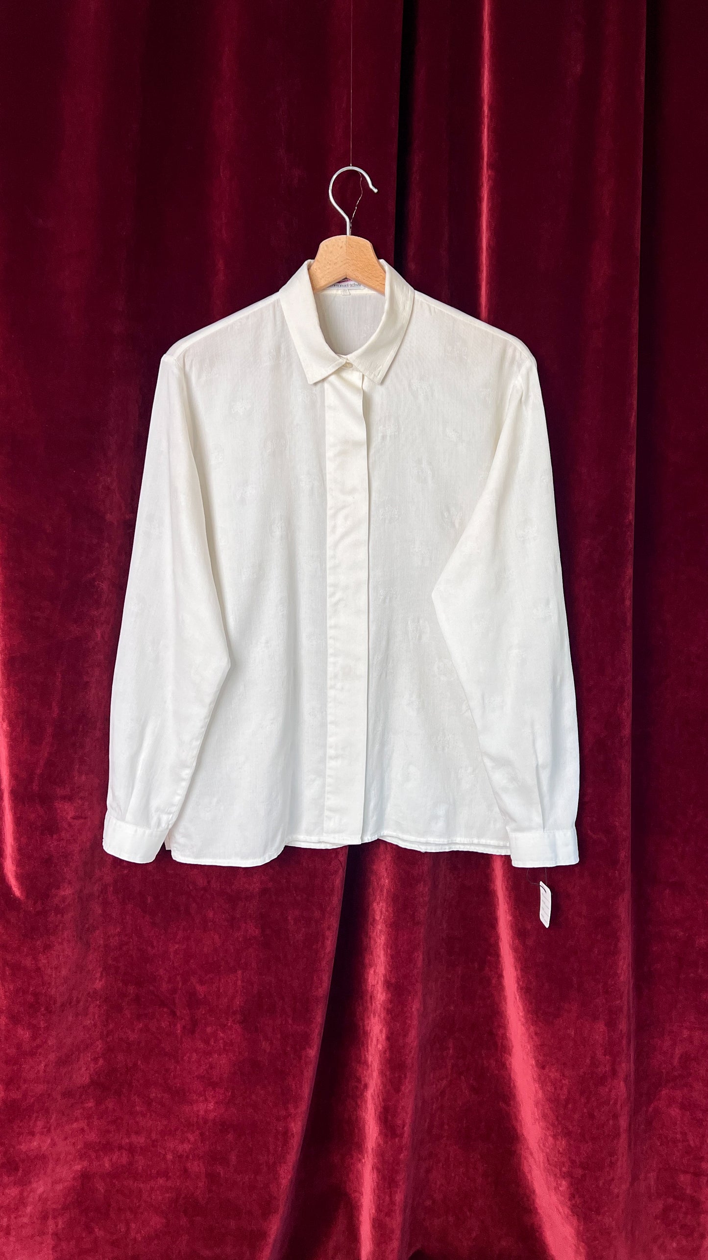 Camicia in cotone jacquard made in Italy bianca