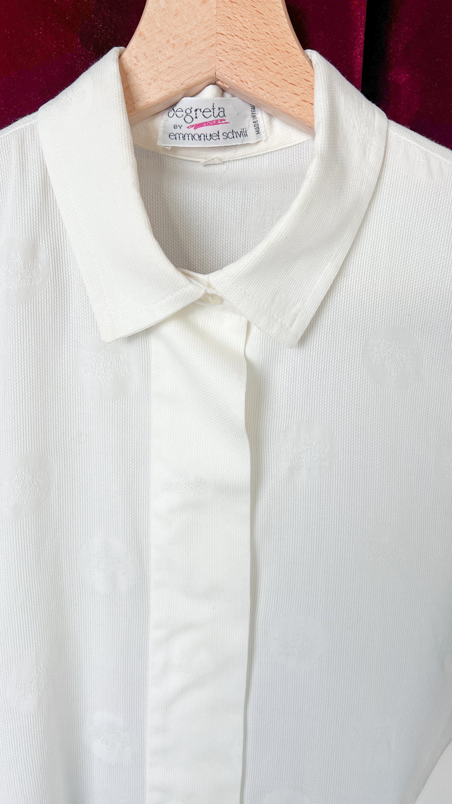 Camicia in cotone jacquard made in Italy bianca