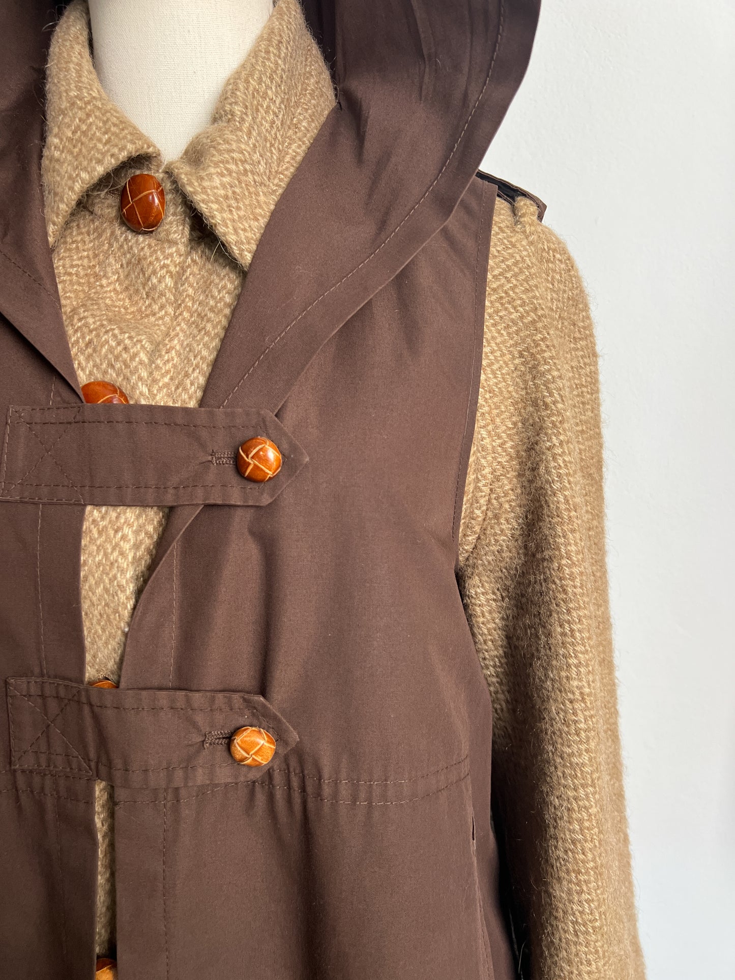 Cappotto anni 70 firmato " Casor" in lana con gilet removibile