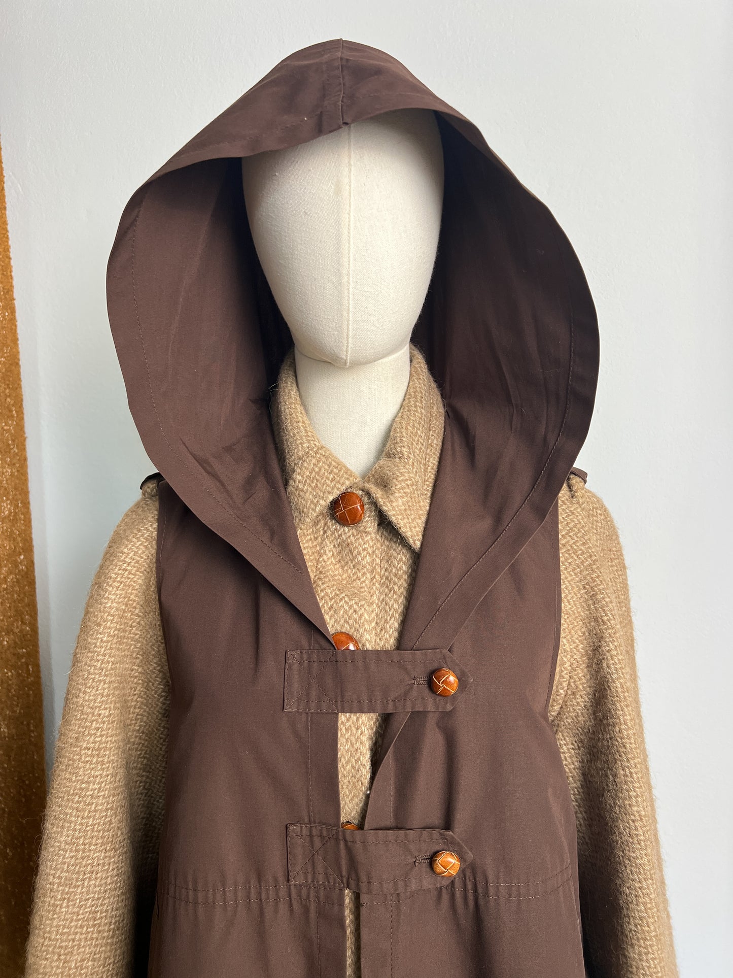 Cappotto anni 70 firmato " Casor" in lana con gilet removibile