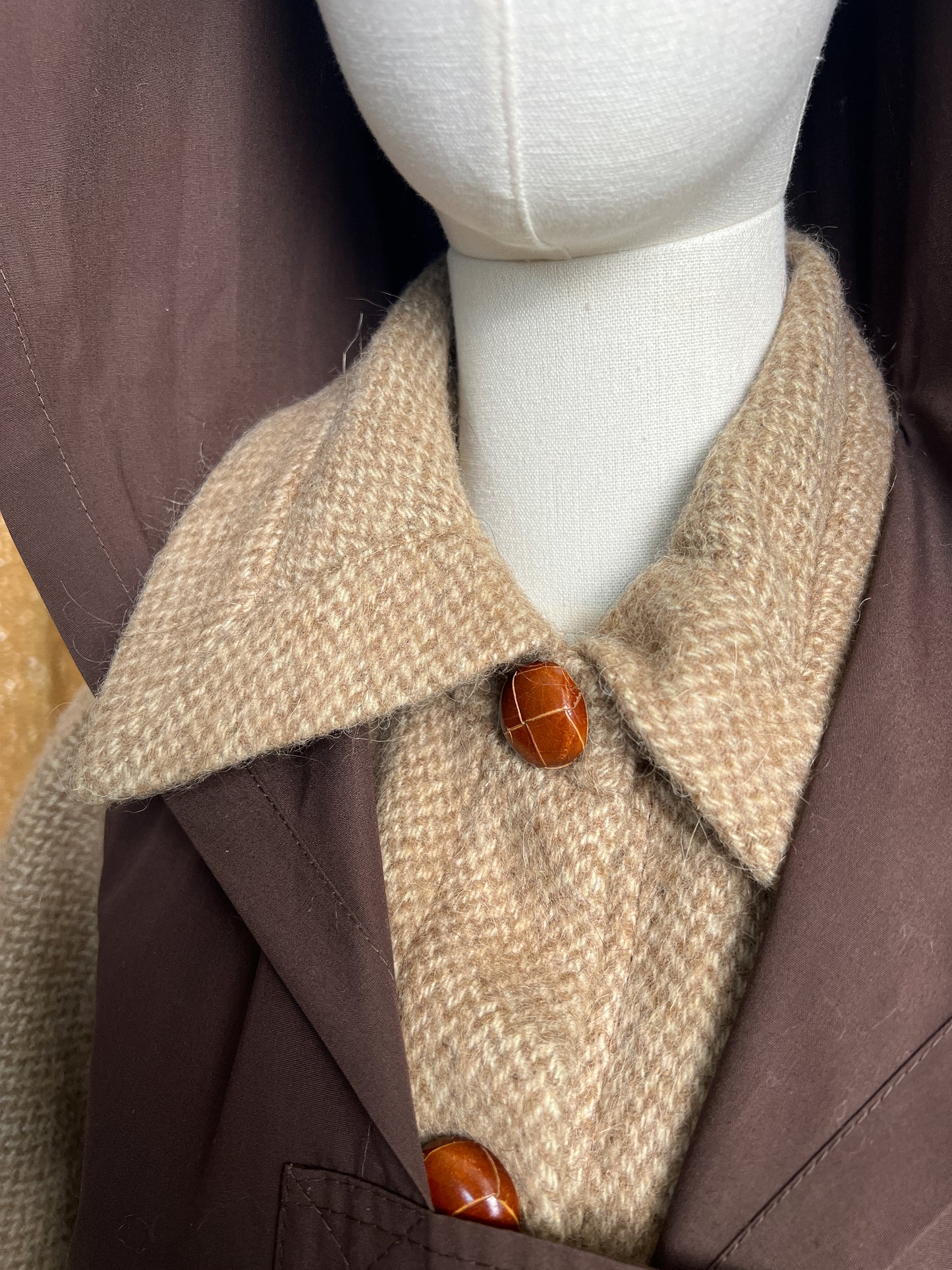 Cappotto anni 70 firmato " Casor" in lana con gilet removibile