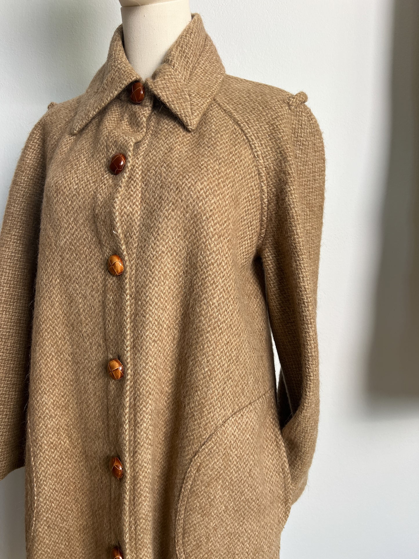 Cappotto anni 70 firmato " Casor" in lana con gilet removibile