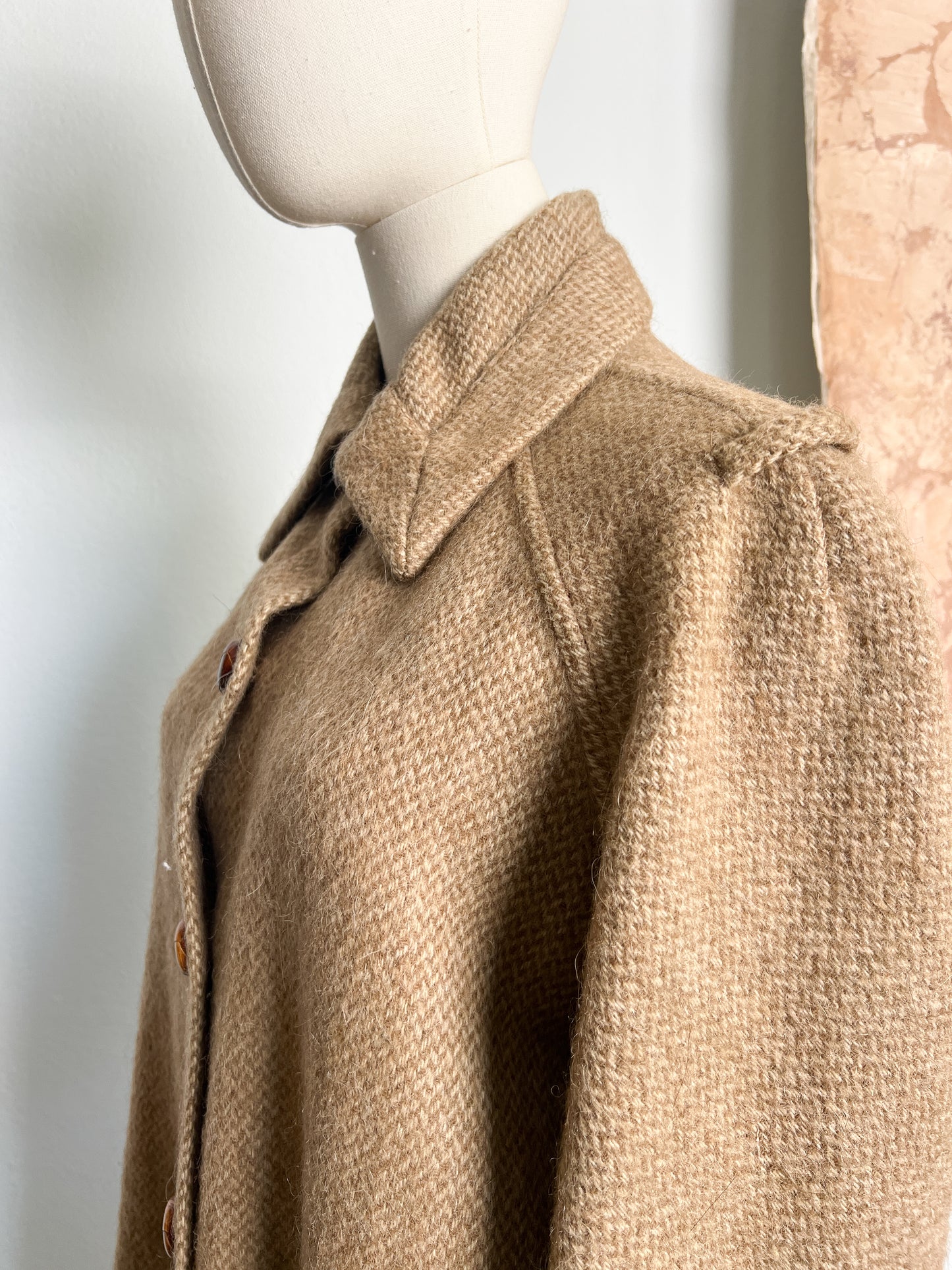 Cappotto anni 70 firmato " Casor" in lana con gilet removibile