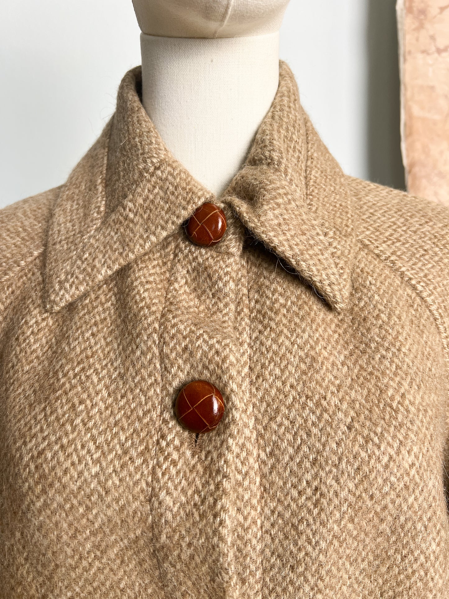 Cappotto anni 70 firmato " Casor" in lana con gilet removibile