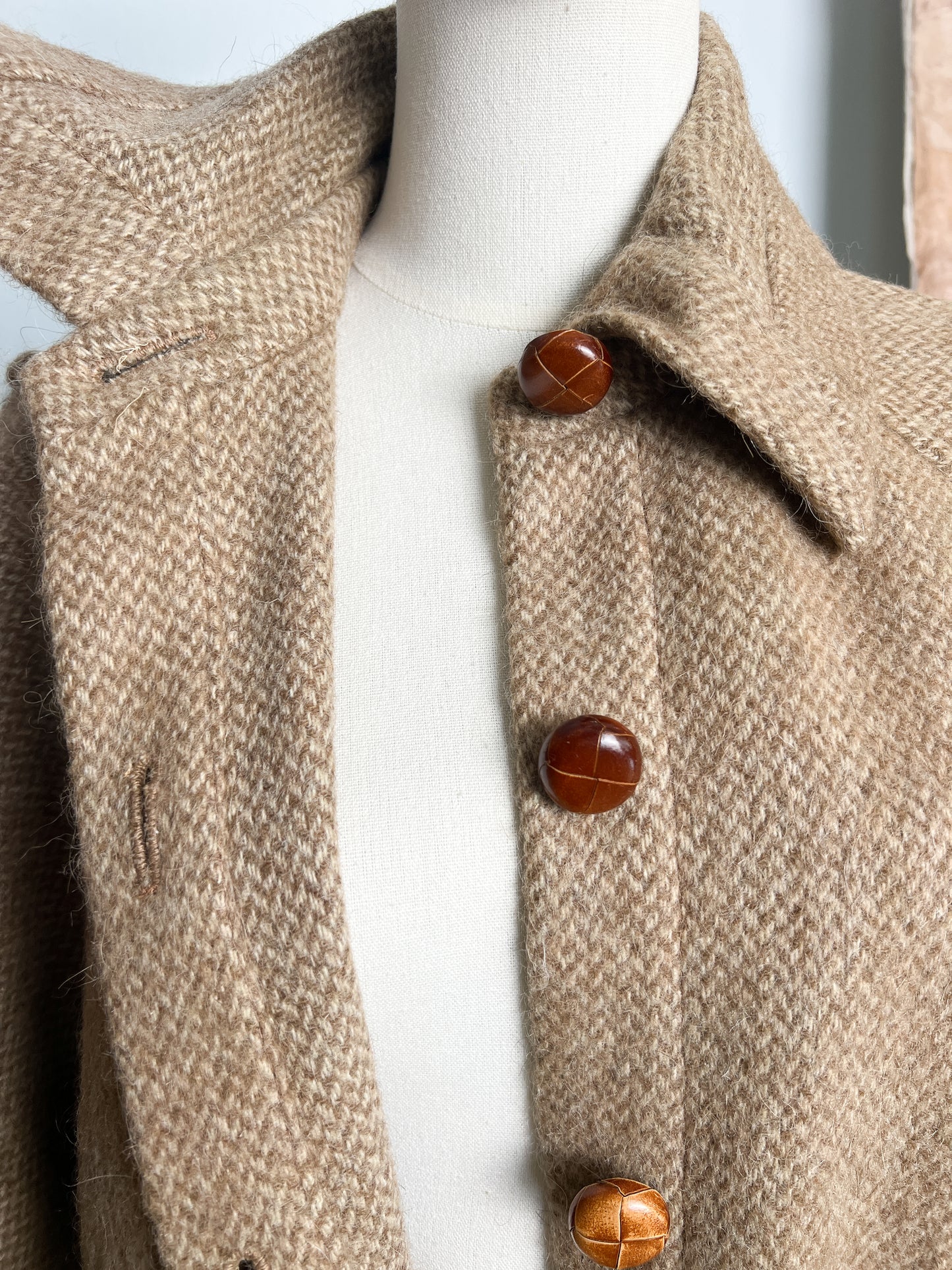 Cappotto anni 70 firmato " Casor" in lana con gilet removibile