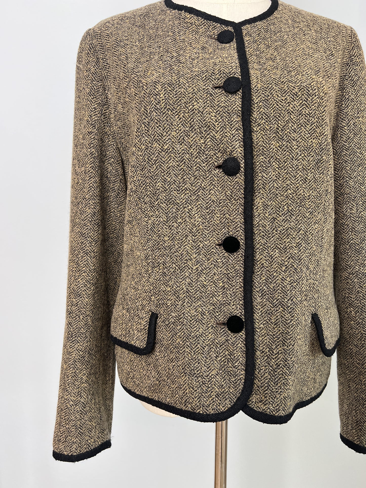 Giacca Brioni Roma girocollo in lana e cachemere spigato