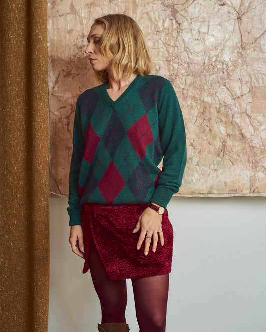 Maglia firmata Corgi made in Galles ad intarsi in lana