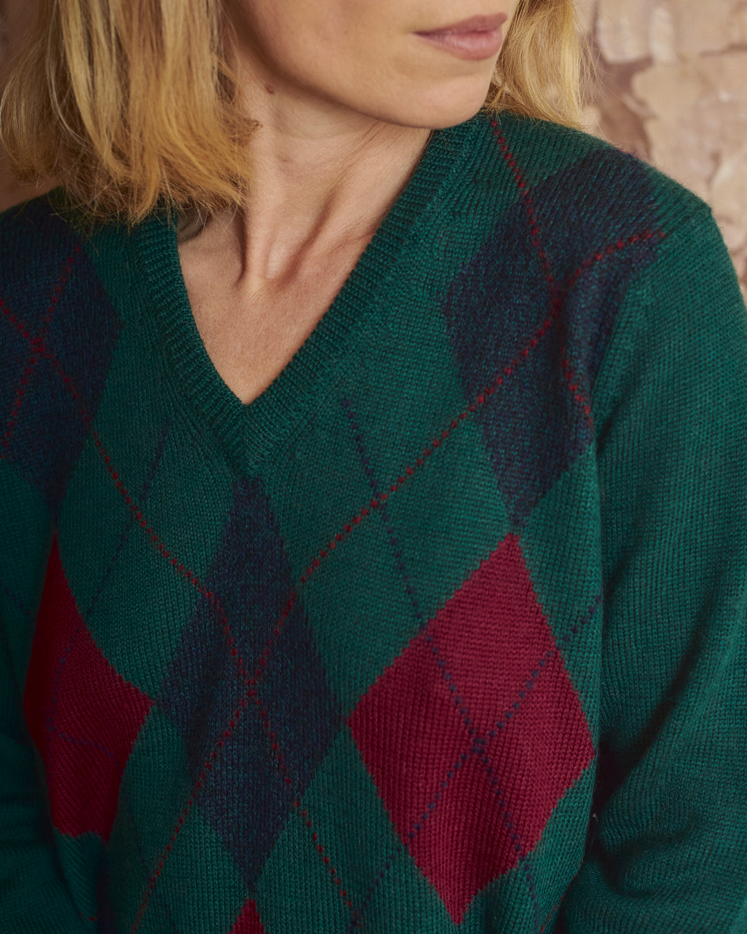 Maglia firmata Corgi made in Galles ad intarsi in lana