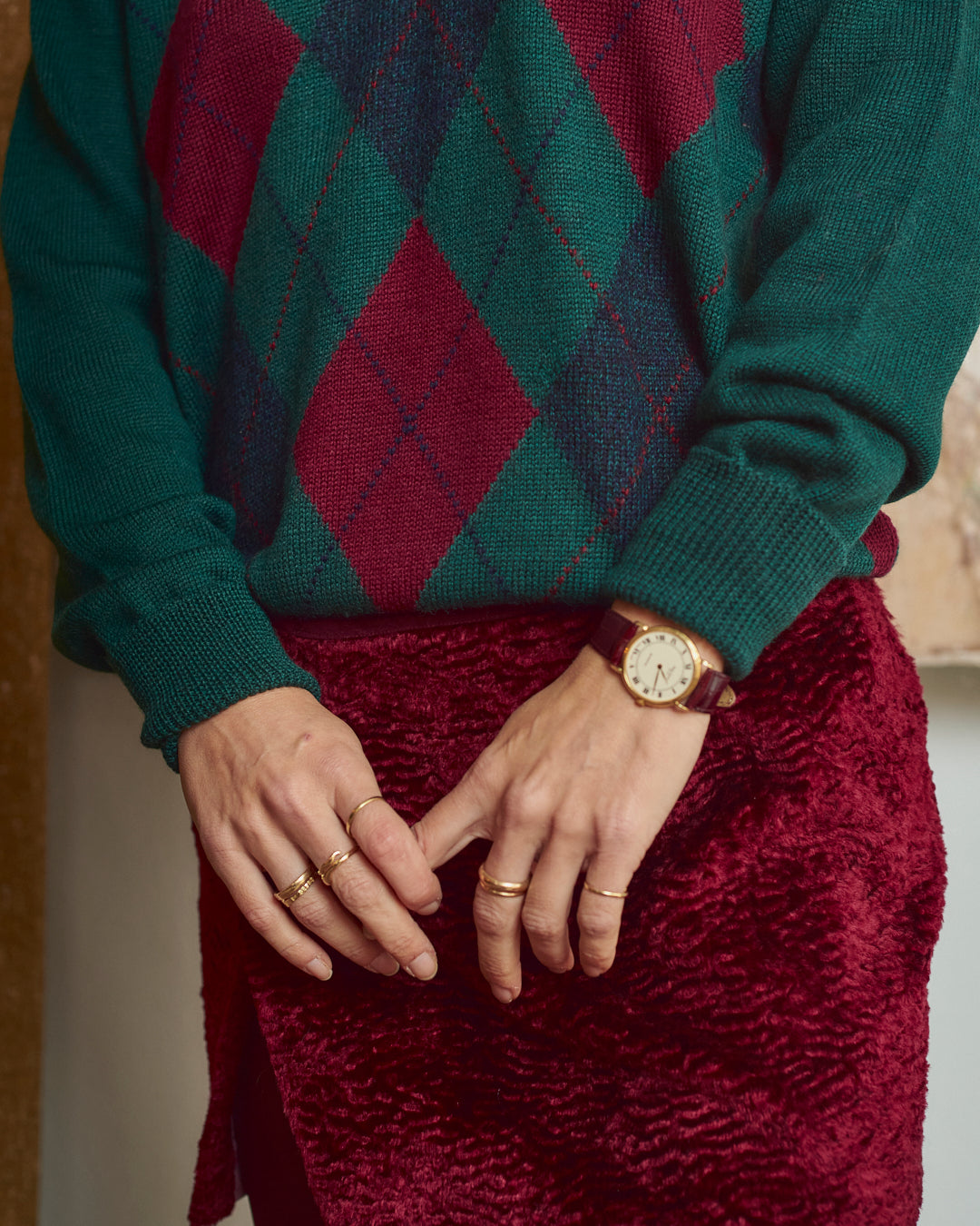 Maglia firmata Corgi made in Galles ad intarsi in lana