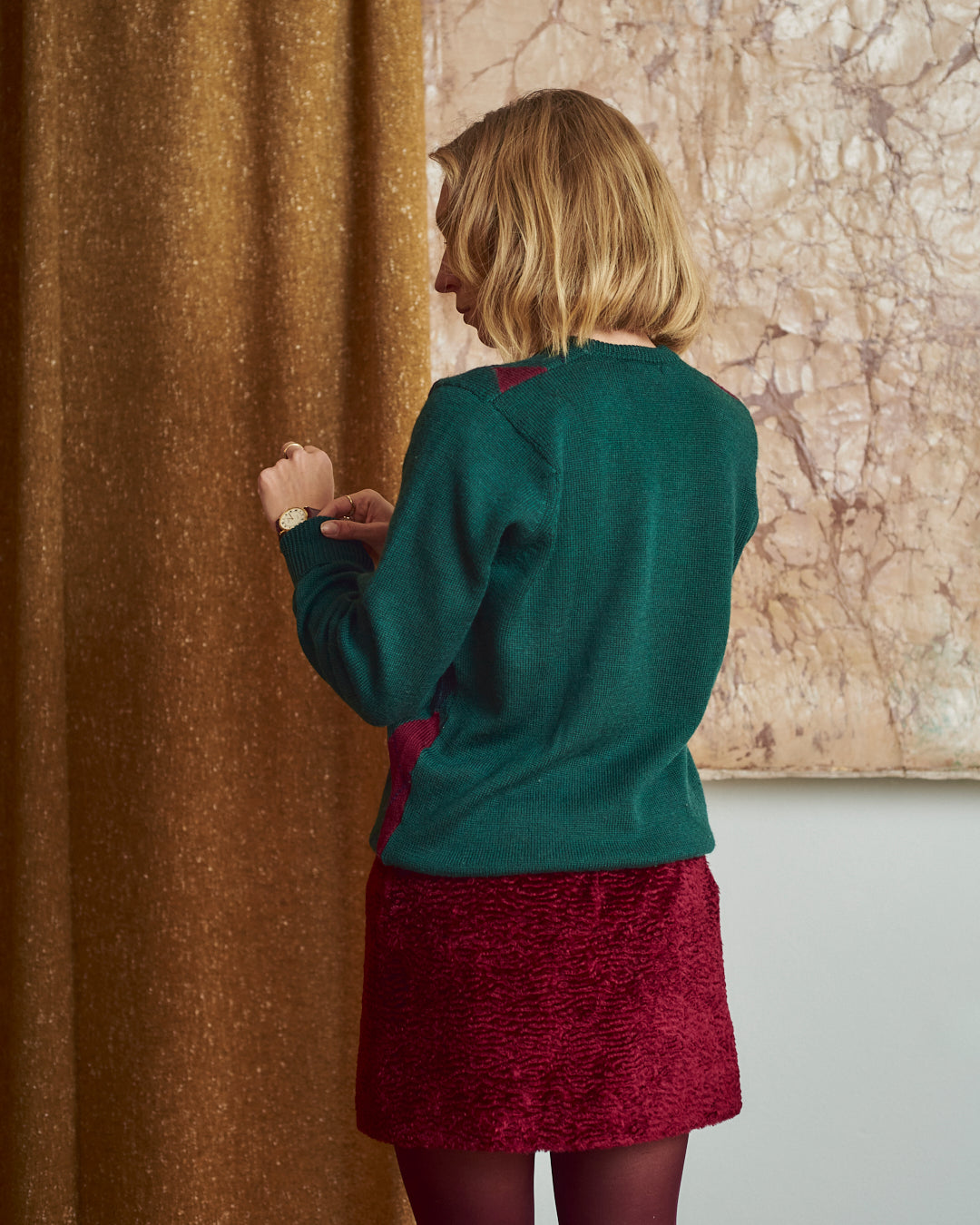 Maglia firmata Corgi made in Galles ad intarsi in lana