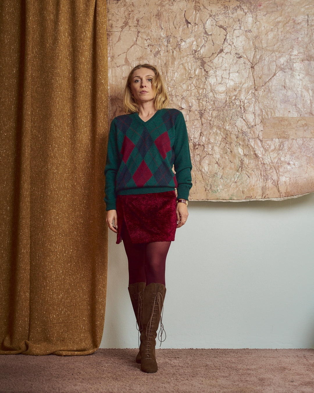 Maglia firmata Corgi made in Galles ad intarsi in lana