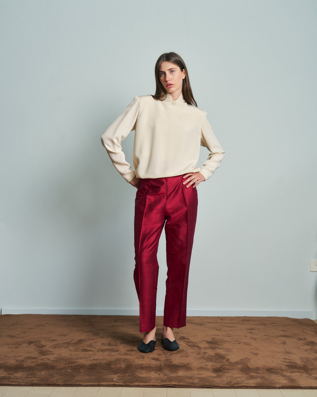 Pantalone GIGLI in pura seta