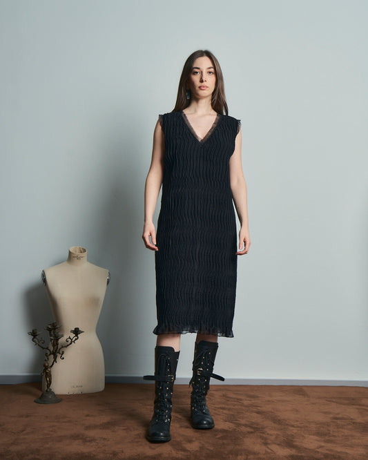 Abito in seta manipolata Alberta Ferretti vintage nuovo