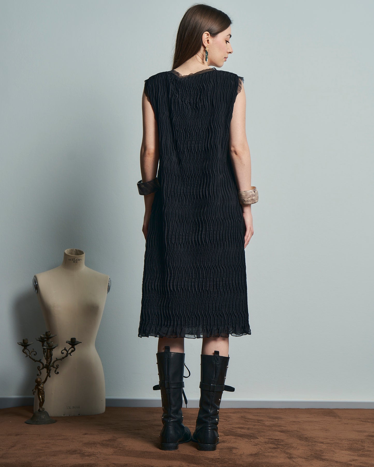 Abito in seta manipolata Alberta Ferretti vintage nuovo