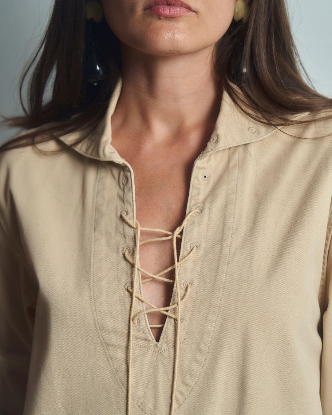 Abito sahariana in cotone drill firmata Ralph Lauren vintage