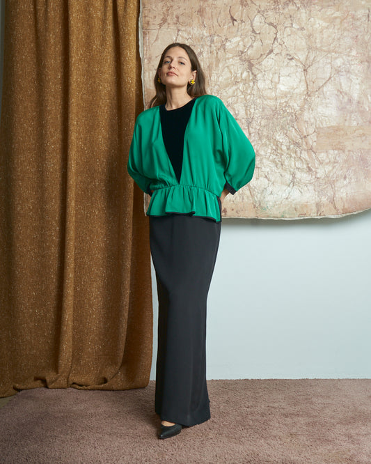 Abito Valentino Night in pura seta e velluto anni 80