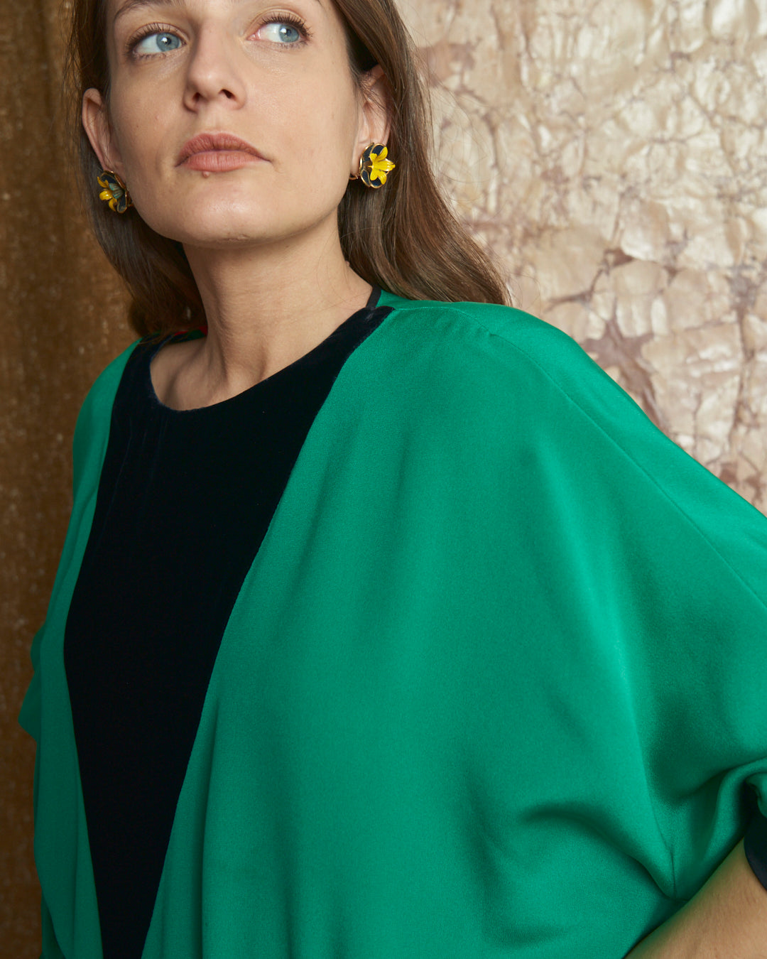 Abito Valentino Night in pura seta e velluto anni 80