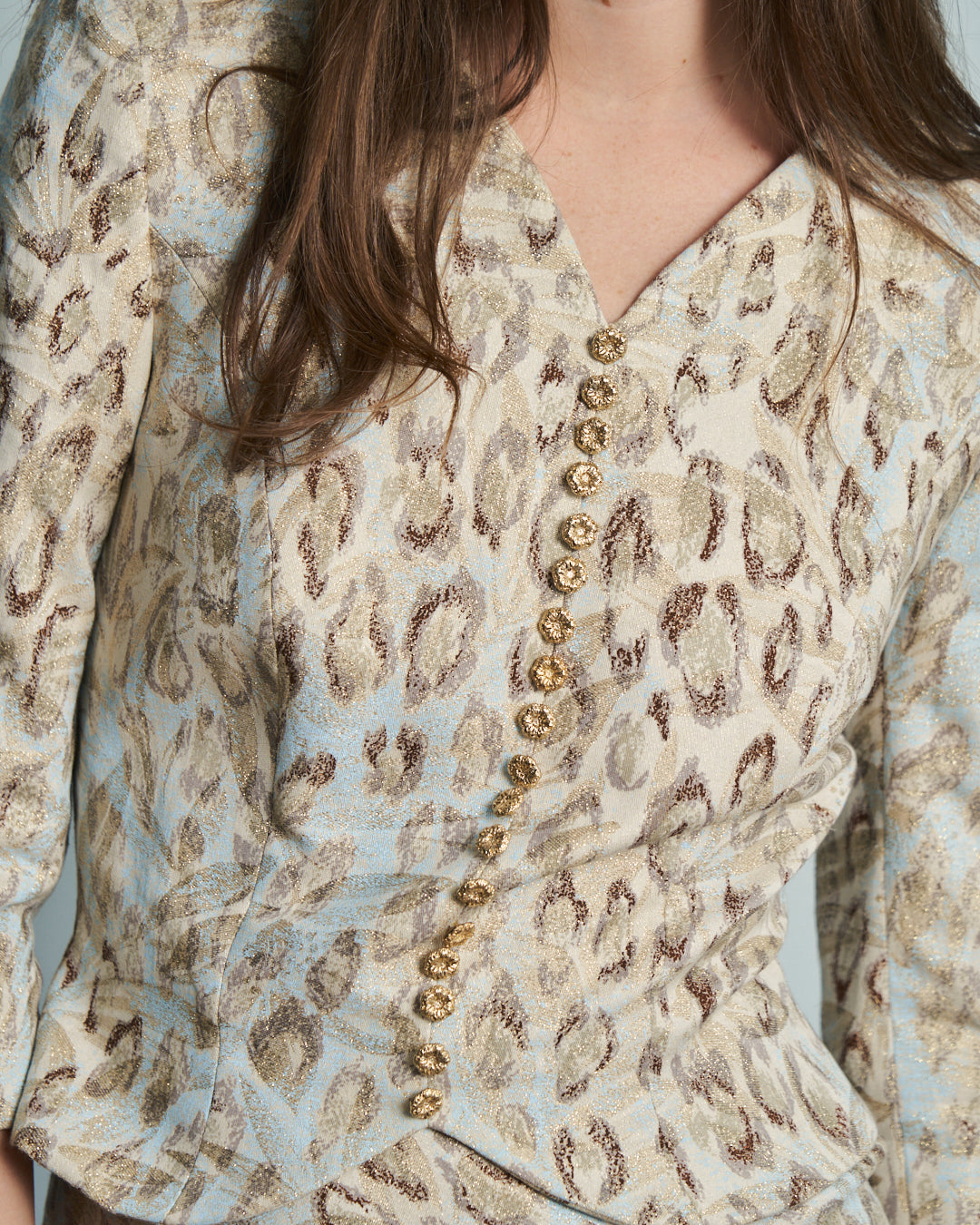 Abito Antonio Berardi in tessuto jacquard aderente gonna midi godet