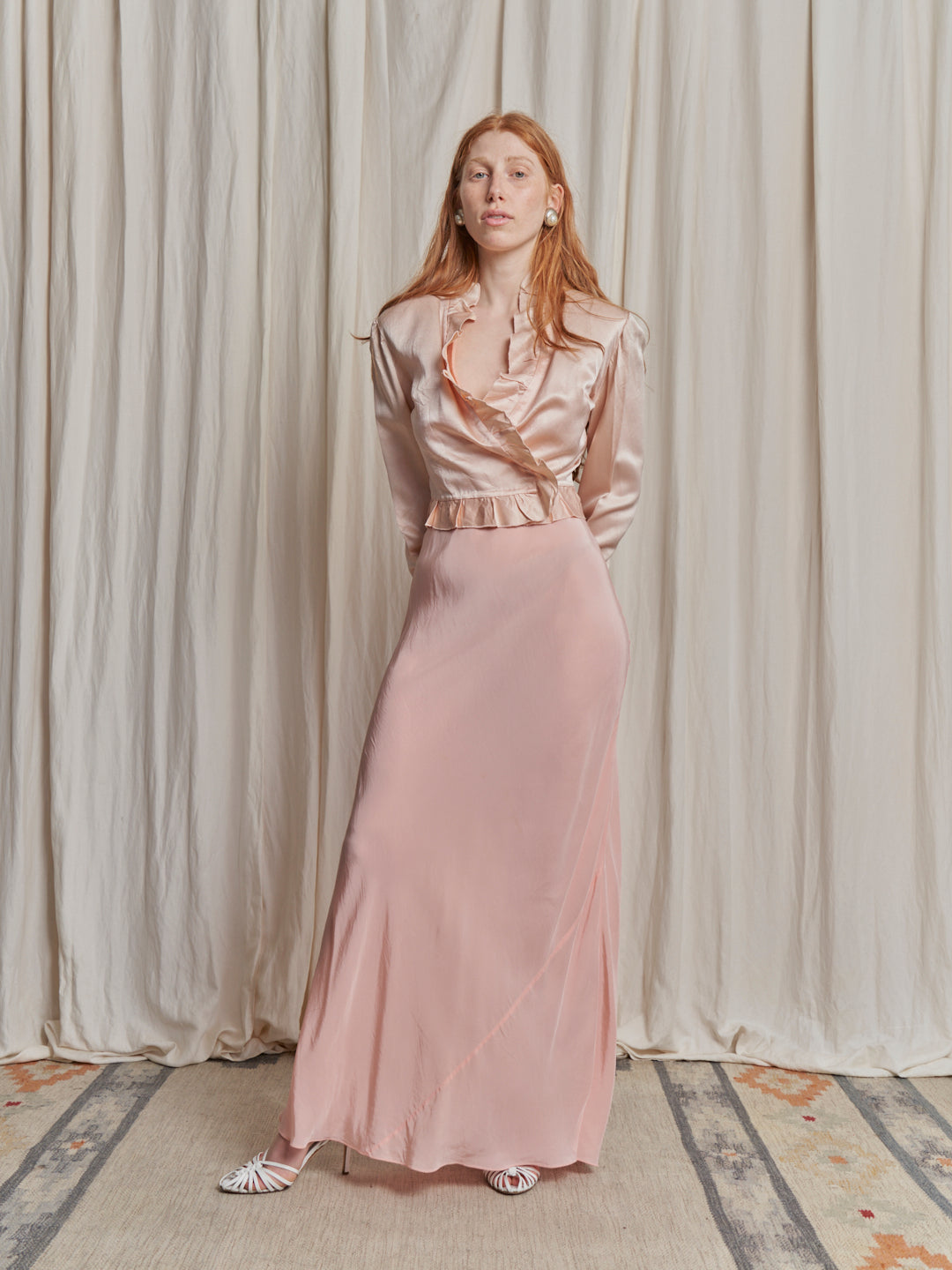 Abito sottoveste lingerie anni 30 rosa