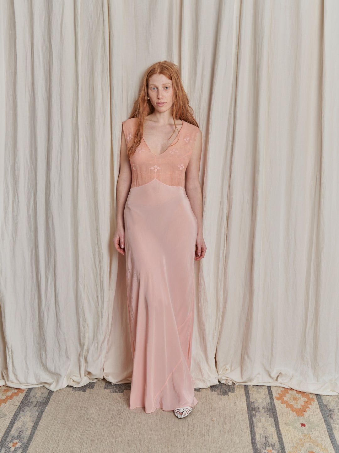 Abito sottoveste lingerie anni 30 rosa