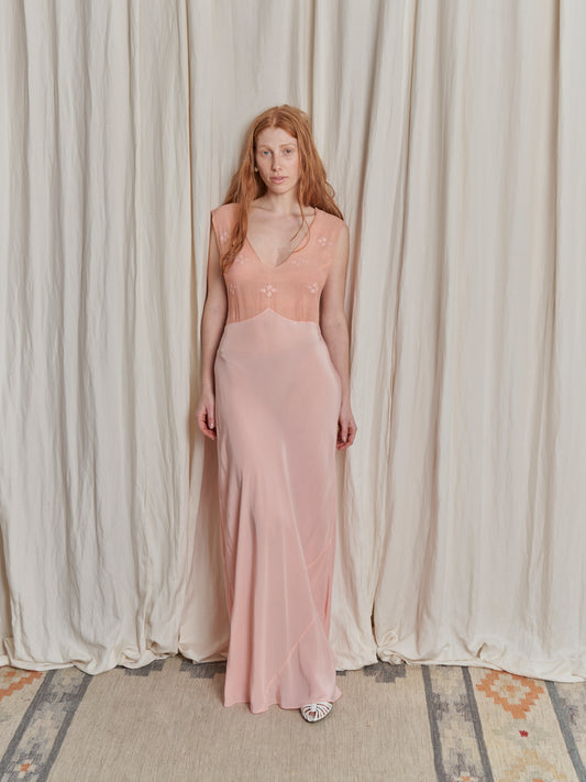 Abito sottoveste lingerie anni 30 rosa
