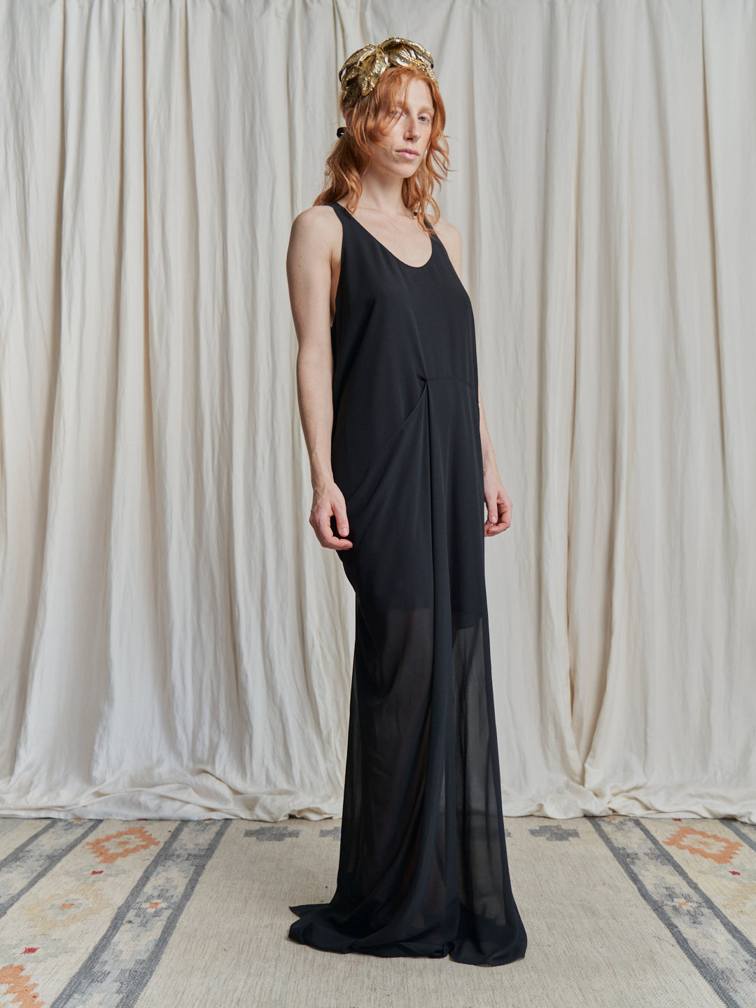 Abito Acne Studios anni 2000 lungo con pannello drappeggiato