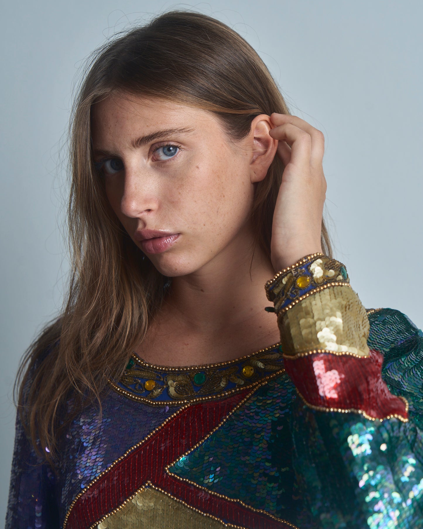 Abito in paillettes e perline fine anni 80