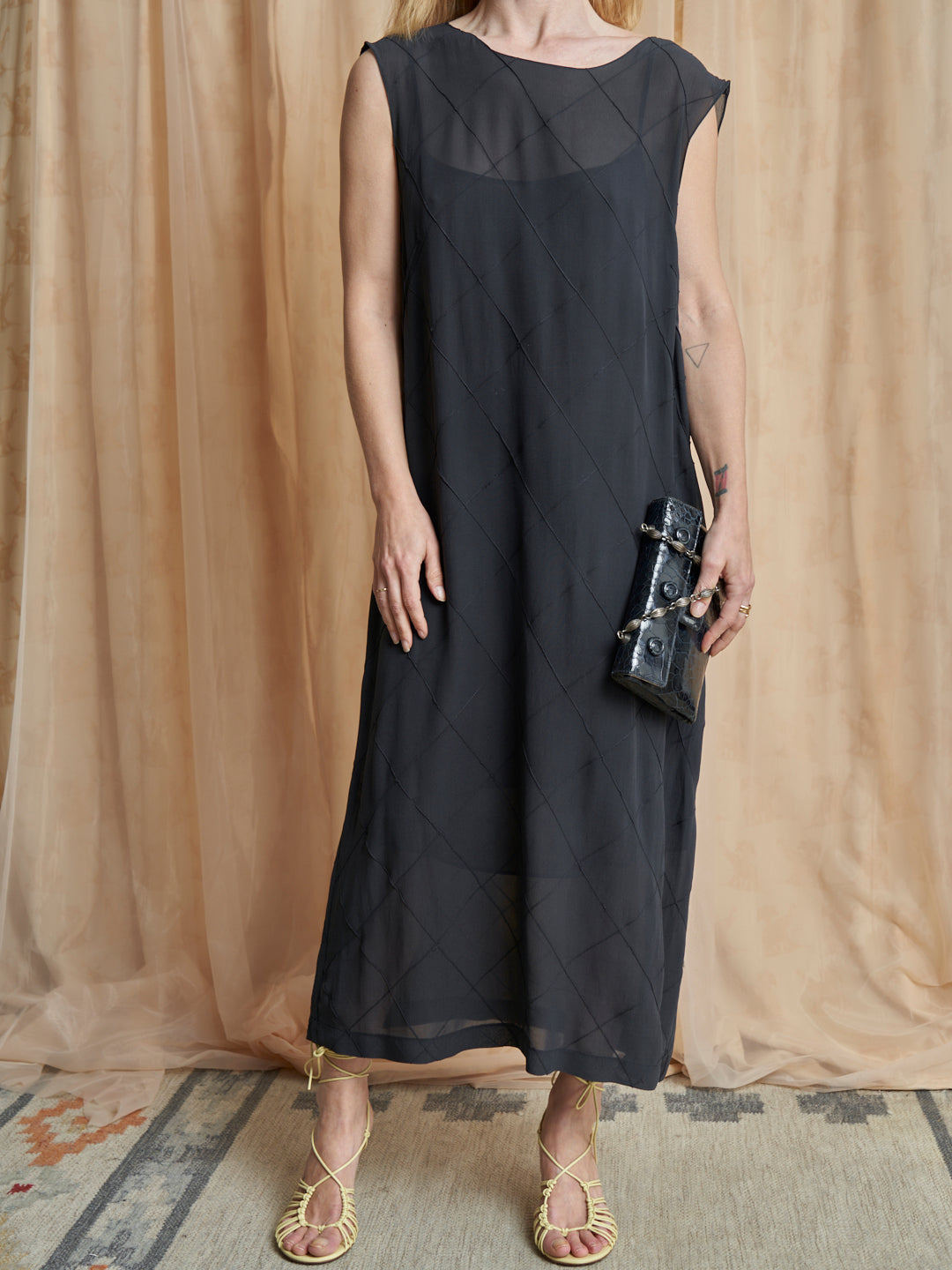 Abito in pura seta lavorata con sottoveste "Philosophy by Alberta Ferretti"
