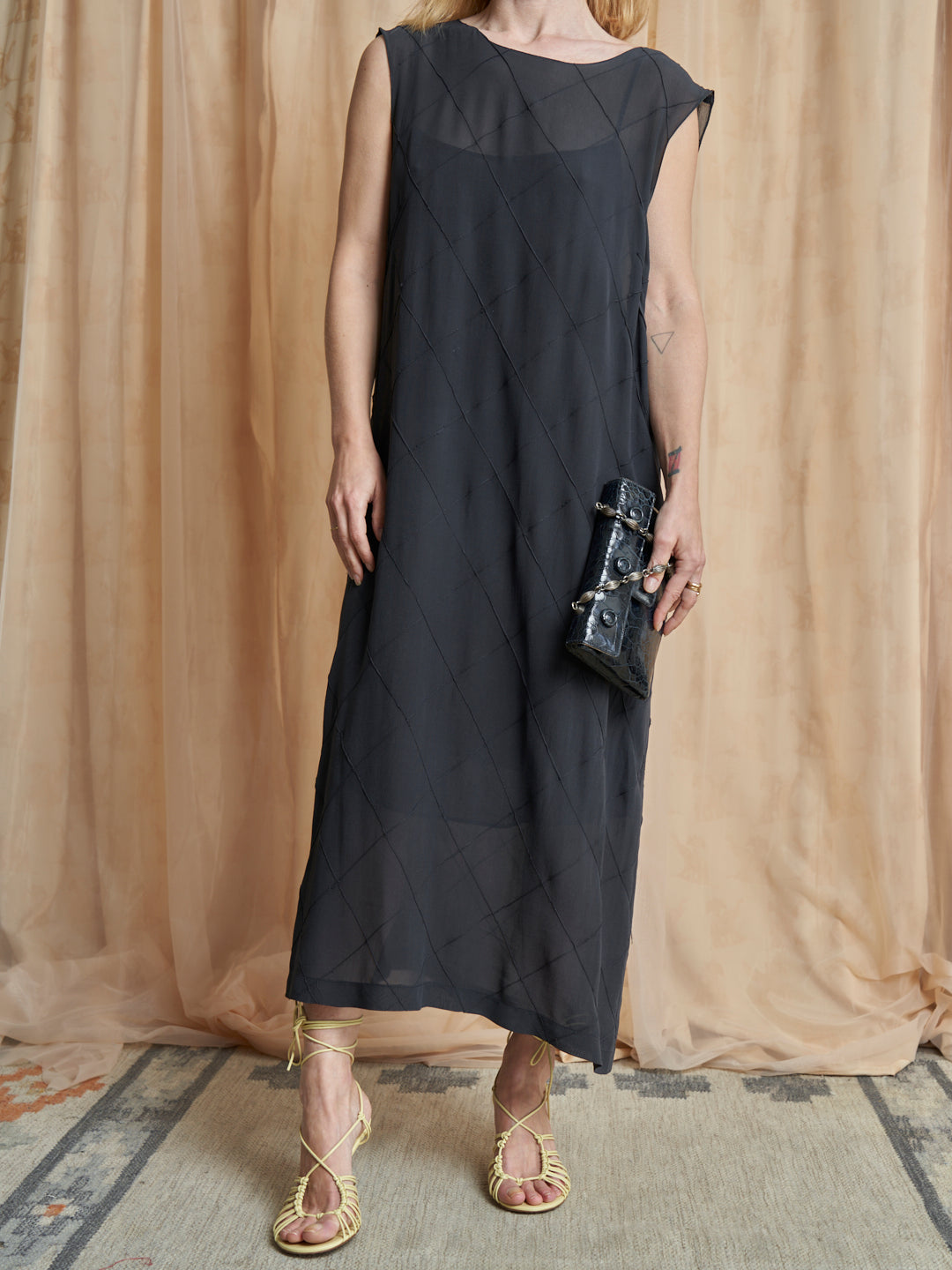 Abito in pura seta lavorata con sottoveste "Philosophy by Alberta Ferretti"