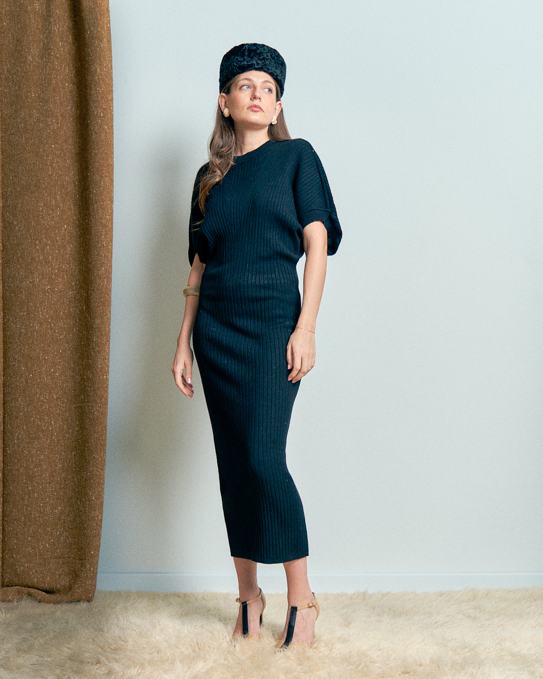 Abito in maglia a coste firmato Sportmax elasticizzato