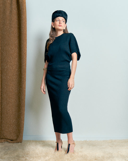 Abito in maglia a coste firmato Sportmax elasticizzato