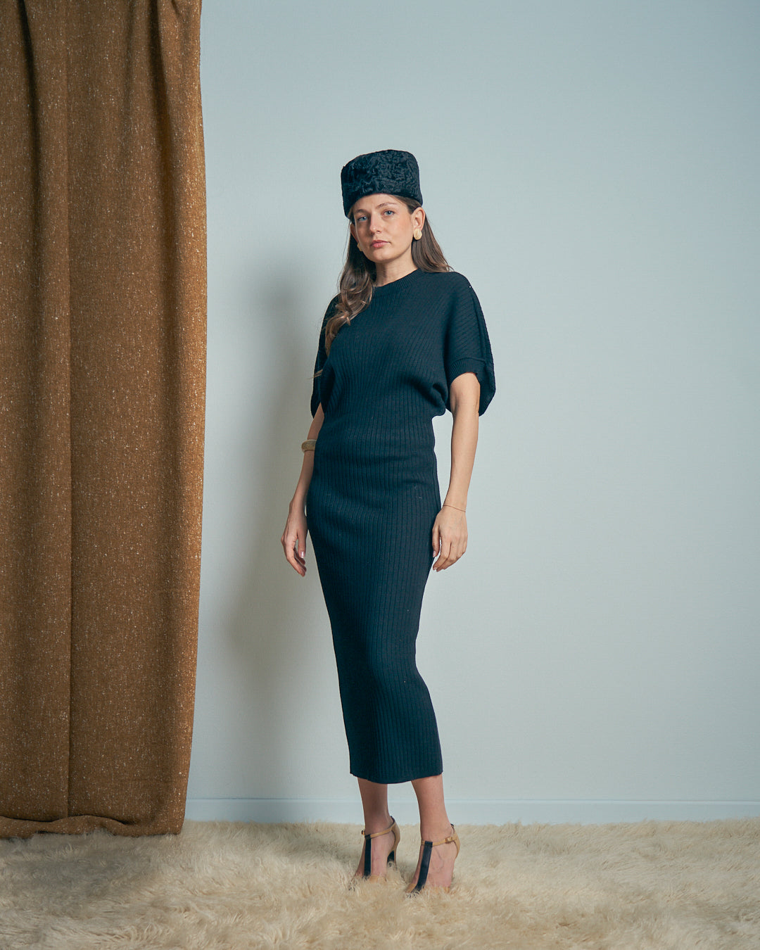 Abito in maglia a coste firmato Sportmax elasticizzato
