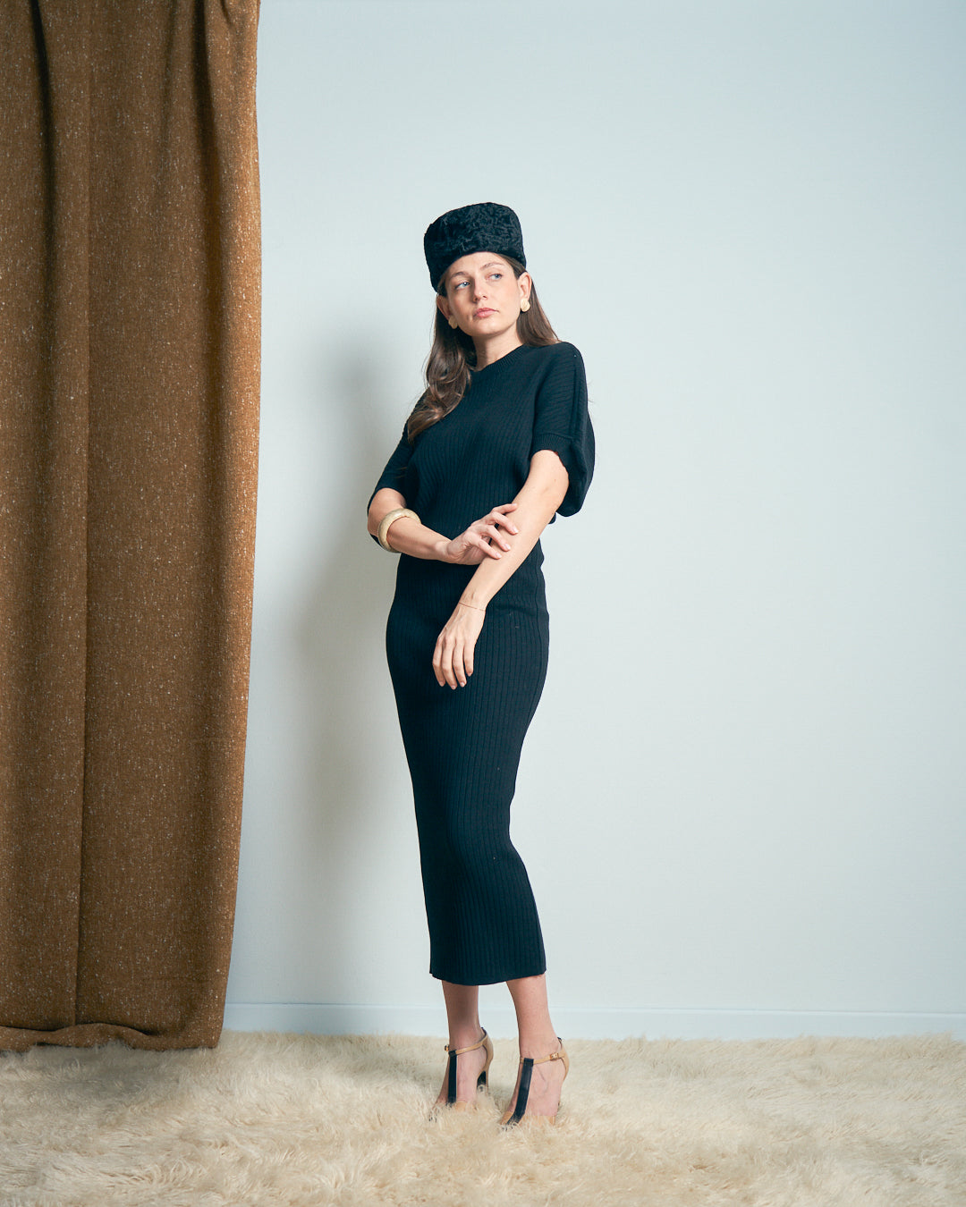 Abito in maglia a coste firmato Sportmax elasticizzato
