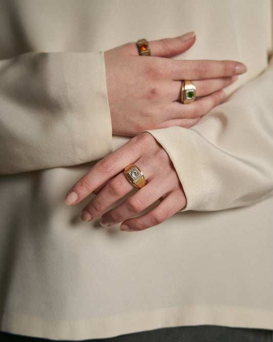 Anello americano placcato oro