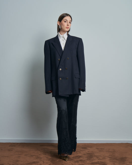 Blazer maschile Yves Saint Laurent doppio petto con doppio spacco