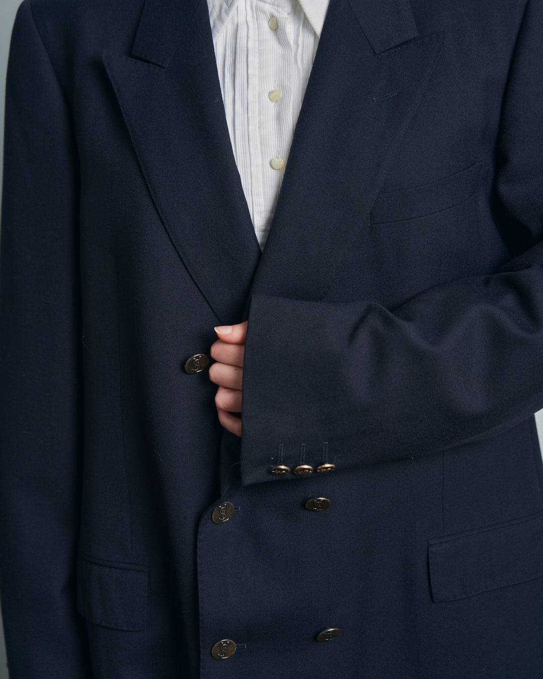 Blazer maschile Yves Saint Laurent doppio petto con doppio spacco