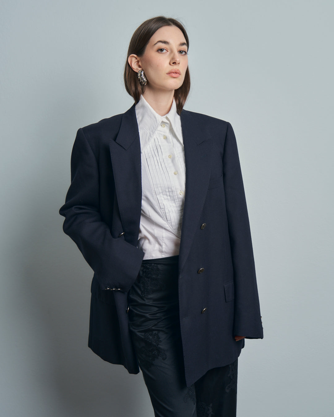 Blazer maschile Yves Saint Laurent doppio petto con doppio spacco