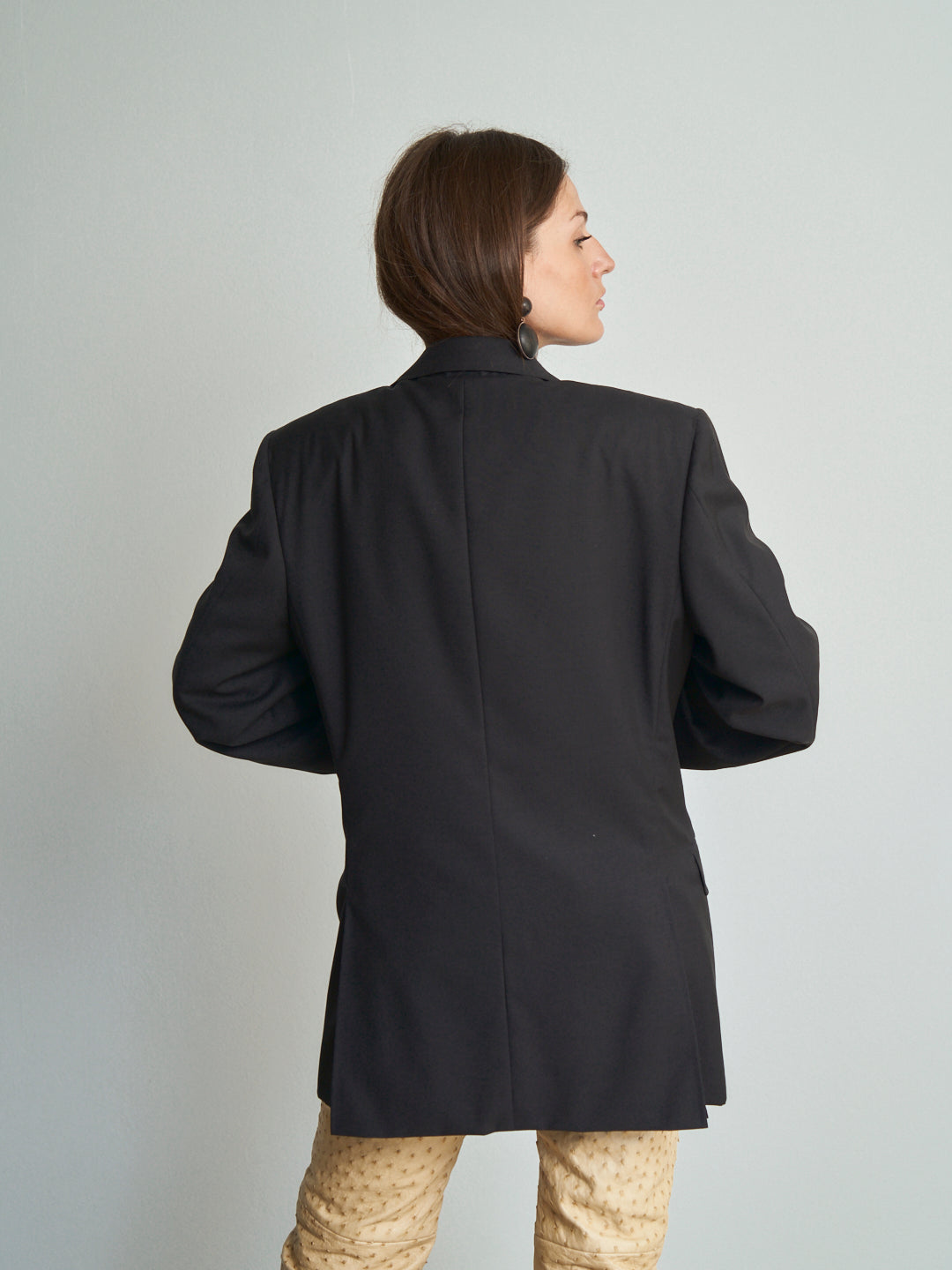 Giacca Blazer Canali in Lana pettinata,tessuto occhio di pernice monopetto classico