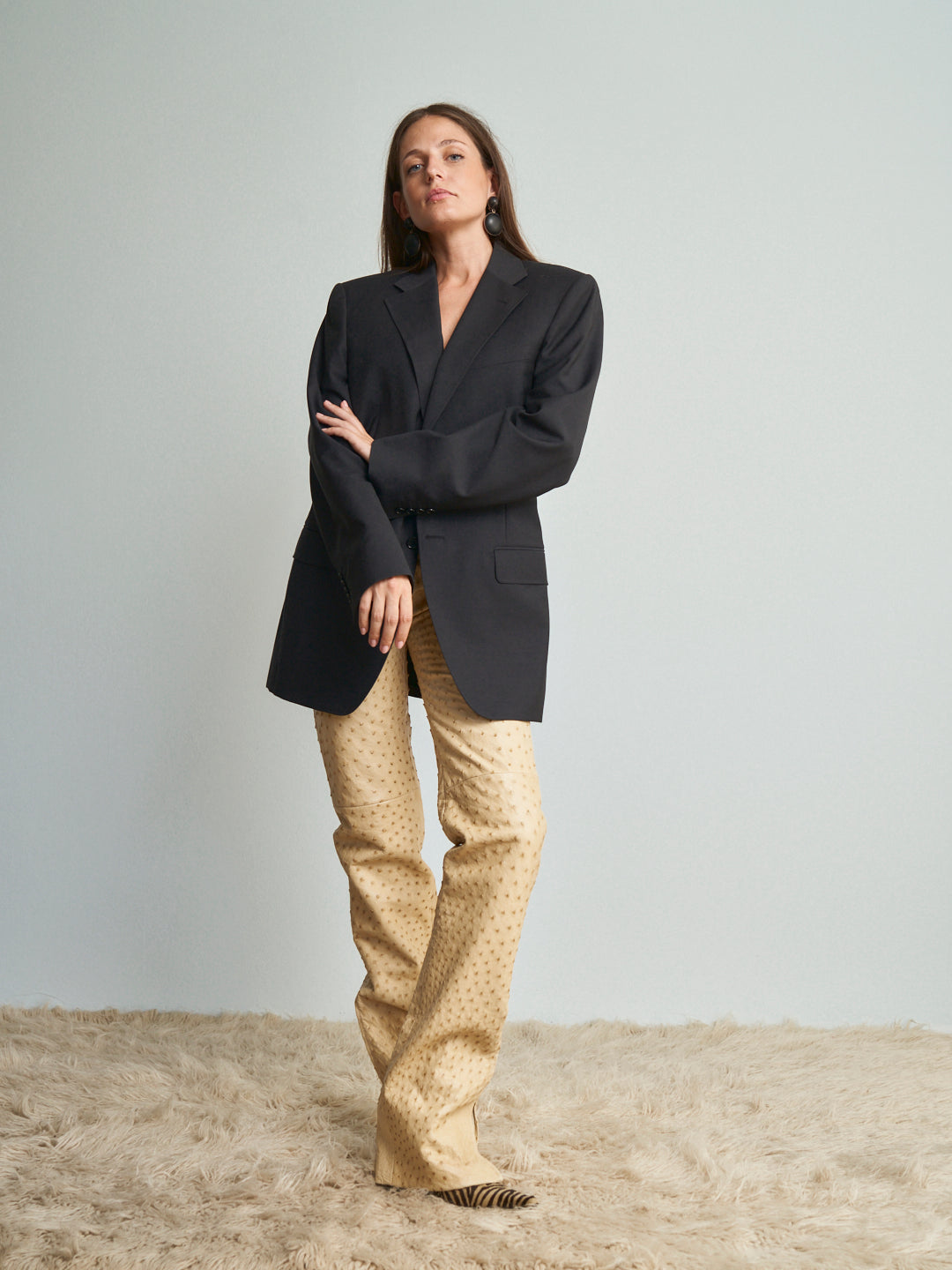 Giacca Blazer Canali in Lana pettinata,tessuto occhio di pernice monopetto classico