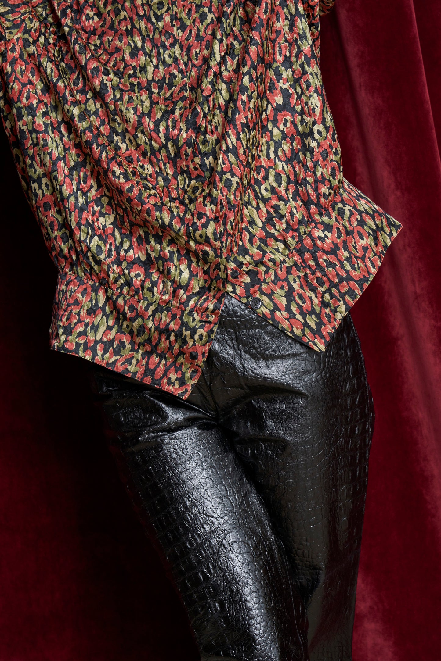 Blusa sartoriale anni 80 in seta jacquard