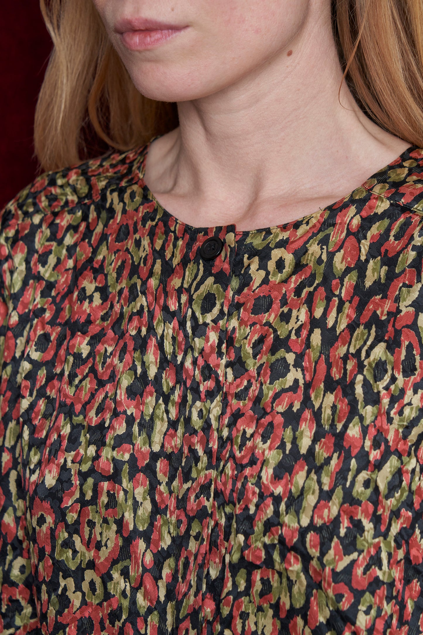 Blusa sartoriale anni 80 in seta jacquard