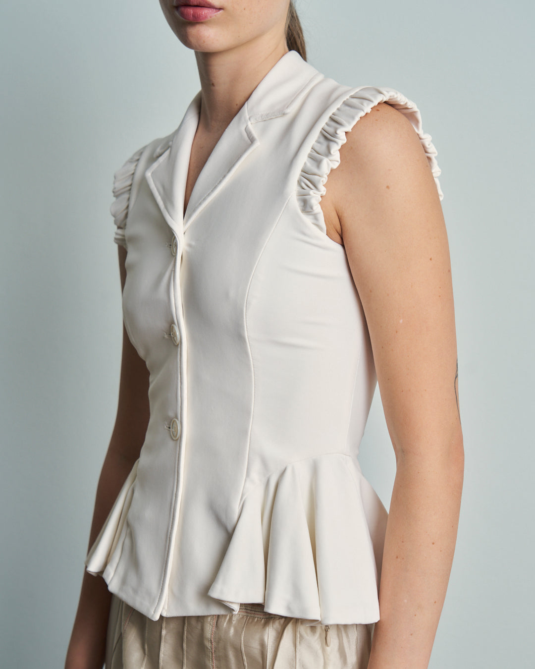 Blusa Antonio Berardi in jersey doppiato lycra a peplum