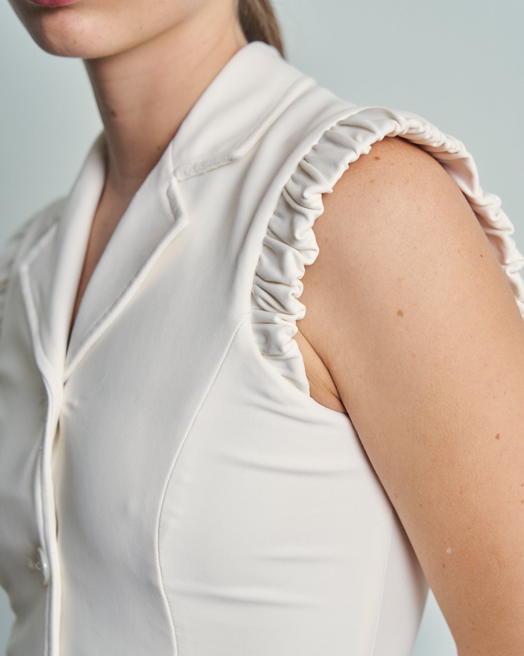 Blusa Antonio Berardi in jersey doppiato lycra a peplum