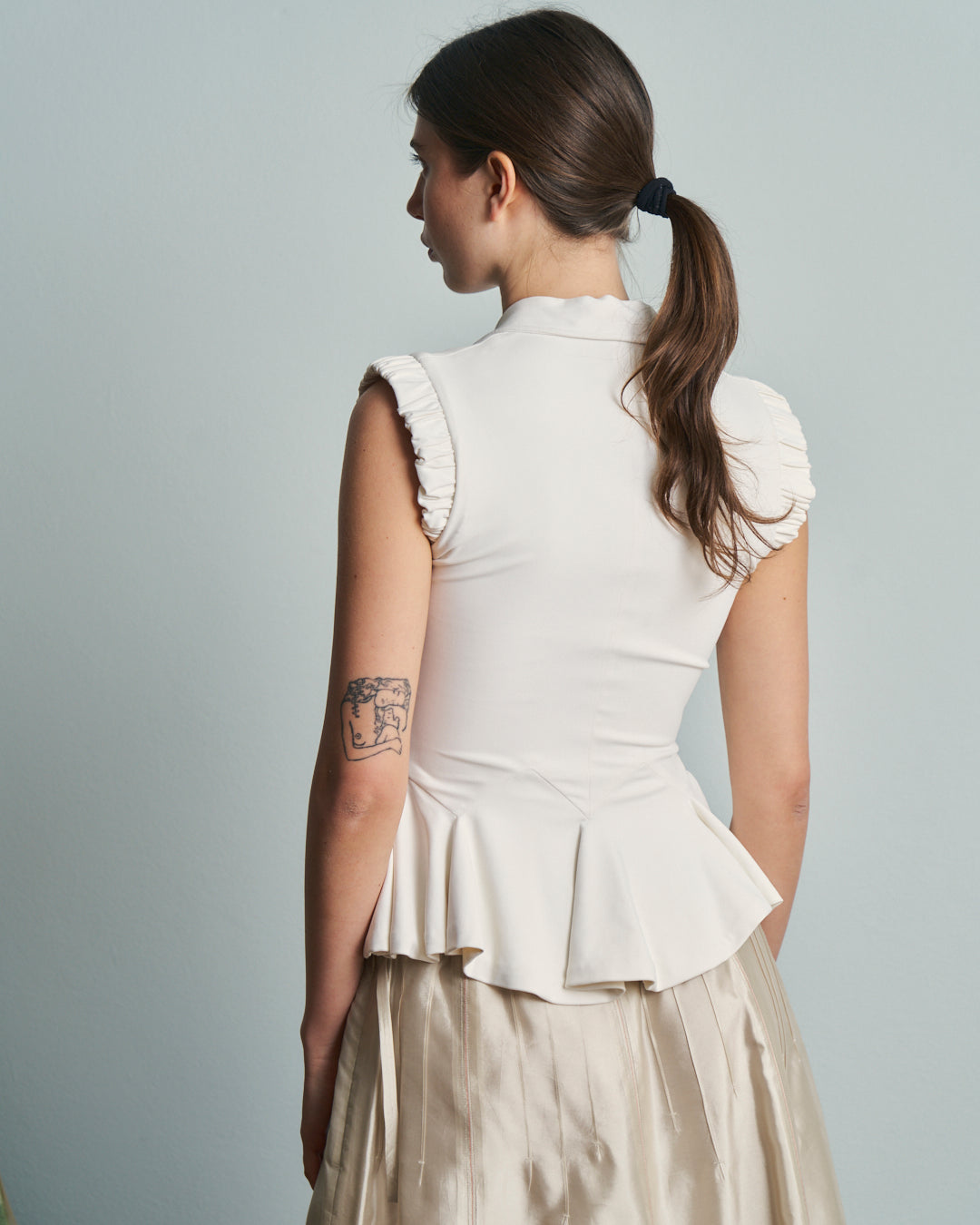 Blusa Antonio Berardi in jersey doppiato lycra a peplum