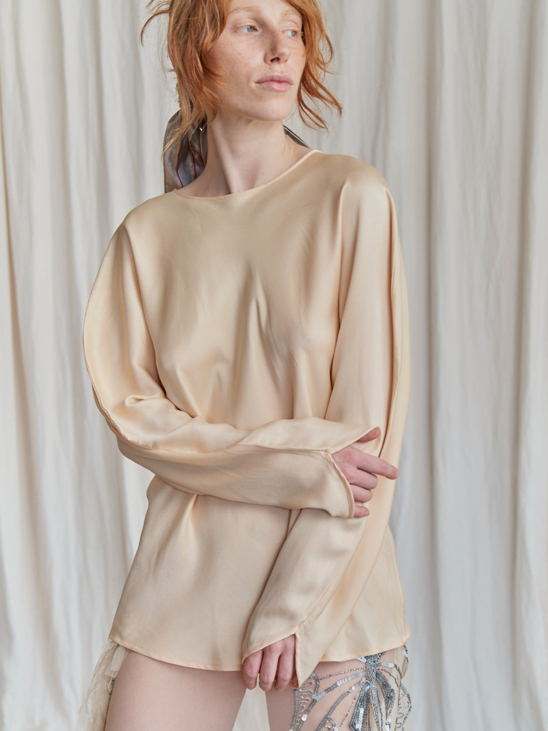 Blusa  Krizia anni 80 originale in seta con bottoni sul retro